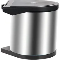 Relaxdays Einbaumülleimer 12 l Schwarz/Silber