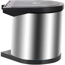 Relaxdays Einbaumülleimer 12 l Schwarz/Silber