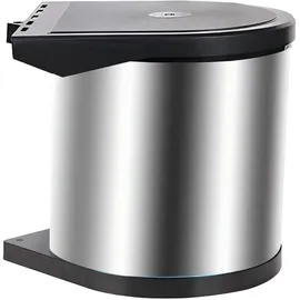 Relaxdays Einbaumülleimer 12 l Schwarz/Silber