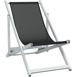 vidaXL Strandstuhl Klappbar Schwarz