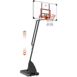 Vevor Basketballkorb Outdoor Basketballkorb mit Ständer 232–305 cm Höhenverstellbar, Φ 483 mm Basketballständer mit Rädern, Basketball-Set für Kinder & Erwachsene Ständer & Befüllbarer Basis Schwarz