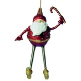 ecoSoul Weihnachtsmann Gabenträger Weihnachten Baumschmuck Figur Deko Hänger Christbaumschmuck 16 cm (rot mit Stab)