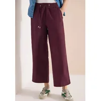 Cecil Stoffhose "Style Neele", Damen, Gr. XL (44), Länge 30, rich burgundy, Web, Obermaterial: 55% Leinen, 45% Viskose. Futter: 100% Baumwolle, unifarben, loose fit lang, Hosen Stoffhose, mit Gummizug und aus Leinen-Viskose-Mix