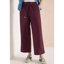 Cecil Stoffhose "Style Neele", Damen, Gr. XL (44), Länge 30, rich burgundy, Web, Obermaterial: 55% Leinen, 45% Viskose. Futter: 100% Baumwolle, unifarben, loose fit lang, Hosen Stoffhose, mit Gummizug und aus Leinen-Viskose-Mix