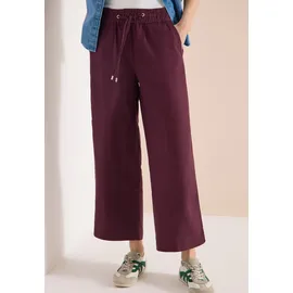 Cecil Stoffhose "Style Neele", Damen, Gr. XL (44), Länge 30, rich burgundy, Web, Obermaterial: 55% Leinen, 45% Viskose. Futter: 100% Baumwolle, unifarben, loose fit lang, Hosen Stoffhose, mit Gummizug und aus Leinen-Viskose-Mix
