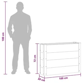 vidaXL Hochbeet 100 x 30 x 72 cm Grau
