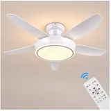 Euroton Deckenventilator Deckenventilator LED Beleuchtung 6 Geschwindigkeiten timer 2 Stunden, Lichtfarbe und Helligkeit stufenlos einstellbar weiß