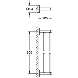Grohe Essentials Doppel-Badetuchhalter 2-armig Warm Sunset 40802DL1