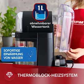 MPM MKW-14M Kolbendruckkaffeemaschine Silber/Schwarz