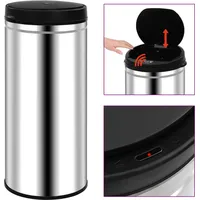 Maison Exclusive Automatischer Sensor-Mülleimer 80 L Edelstahl - Silber