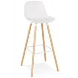 KADIMA DESIGN Barhocker Weiß, Kunststoff Echtholz,Buche, 49x99x49 cm, Esszimmer, Barmöbel, Barhocker