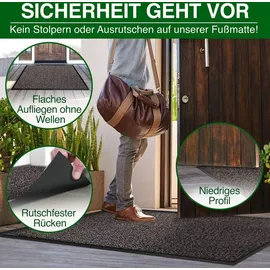 Karat Schmutzfangmatte Sky Anthrazit 80 x 120 cm