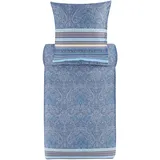 BASSETTI Maser Bettwäsche + 2 Kissenhüllen aus 100% Baumwollsatin in der Farbe Azurblau B1, Maße: 200x200 + 2 K 80x80 cm - 9325870