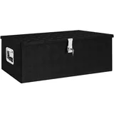 deluke DELUKE® Aluminiumbox mit Deckel Abschließbar Alubox Deichselbox Alu Anhängerbox Werkzeugkiste Transportbox Metallkiste, 90x47x33,5cm Schwarz