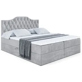 altdecor BOXBETT mit Matratze und Lattenrost, - VILA-1 - 160x200 cm - H4 - Hellgrau