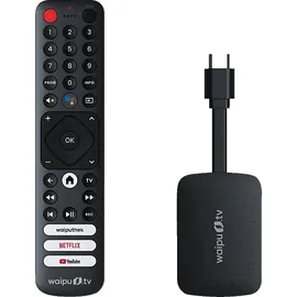 WAIPU.TV 4K Stick + Fernbedienung Streaming Stick, Schwarz