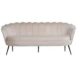 VCM Nice Sofa 3 Personen velour beige.