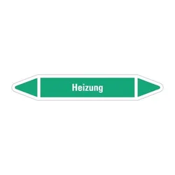 Aufkleber I RKZ-Etikett Heizung, grün/weiß, für Ø 25-40mm, 154x26mm, 5/Bogen