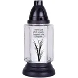 HS Candle Grabkerze Sechseck Motiv Mit Spruch Weiß Calla