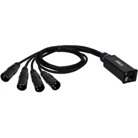 Adam Hall Cables Audio Adapter 1x RJ45 - 4x XLR-Stecker 3 polig 0,3m (K4CATBOXXM3)