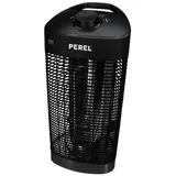 Perel Terrassenheizer Modell 1200 W, Kippschutz, 2 Heizstufen, spritzwassergeschützt, oszillierendes Design, Metall, Schwarz