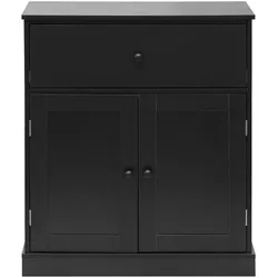 Rebecca Mobili Niedriger Schrank mit Schublade 2 Türen Schwarz Multifunktional