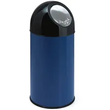 V-Part - Abfallbehälter mit Druckdeckel 40 Liter - Steel Plastic - Blau, Schwarz - Blau/Schwarz