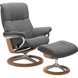 Stressless Relaxsessel STRESSLESS Mayfair Sessel Gr. Microfaser DINAMICA, Signature Base Eiche, Relaxfunktion-Drehfunktion-PlusTMSystem-Gleitsystem-BalanceAdaptTM, B/H/T: 92 cm x 103 cm x 79 cm, grau (dark grey dinamica) Lesesessel und Relaxsessel