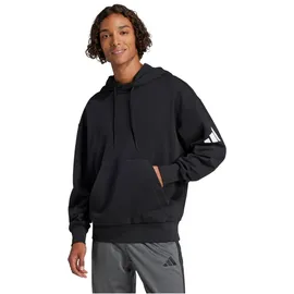 adidas Essentials Loose Fit 3 Bar Logo French Terry Kapuzenpullover Black / White S
