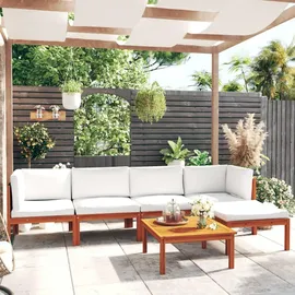 vidaXL Garten-Lounge-Set 6-tlg. cremeweiß Akazie