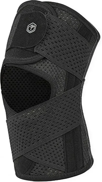 ochama×J.ZAO Sport-Knieschoner, Einzelstück, geeignet für Laufen, Basketball, Meniskus-Schutz, Badminton & Wandern, atmungsaktiver Sommerstil mit Stützriemen, Größe L