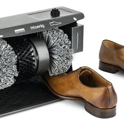 H.Koenig U600 Schuhputzmaschine / 3 rotierende Bürsten / Schuhcreme-Spender / 120 W / anthrazit