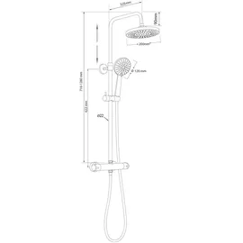 a&n&a aQualine Aqualine LIGA Duschsäule mit Thermostat-Armatur, Chrom - Silber