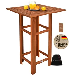 Casaria Stehtisch Bistrotisch Akazie Holz 75x75x110cm