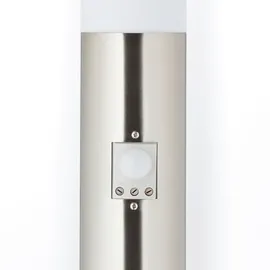 Brilliant Außenstandleuchte Edelstahl 80 cm mit Bewegungsmelder silber