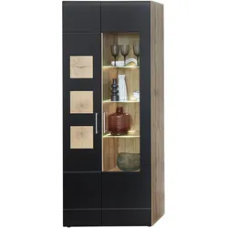 Vitrine INNOSTYLE "Sonate", schwarz, B:80cm H:208cm T:37cm, FSC-zertifizierter Holzwerkstoff, Schränke, Elemente sind flexibel kombinierbar und passen in jeden Wohnbereich.