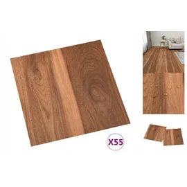 vidaXL PVC-Fliesen Selbstklebend 55 Stk. 5,11 m2 Braun
