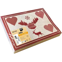 Pronappe 334243I Schachtel mit 400 Dekor-Tischsets, geprägtes Recyclingpapier 80g, Altitude - Format 30x40cm - Höhenlage