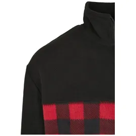 URBAN CLASSICS Patterned Polar Fleece Track Jacke Black / Red S