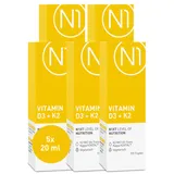 N1 Vitamin D3 K2 Tropfen 5x20 ml - Premium: 99,7+% All-Trans (K2VITAL® von Kappa) + hoch bioverfügbares D3, vitamin d k2, hochdosiert, optimal dosiert