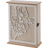 Schlüsselkasten Aus Holz Zur Wandmontage, Schlüsselschrank Mit 6 Haken, Schlüsselkasten Aus Holz Für Eingänge, Schlafzimmer Und Flure – 26 X 20 X 6 Cm