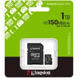 Kingston Canvas Select Plus - Flash-Speicherkarte - 1TB microSDXC Gen3 150MB/s A1 (Einschließlich SD Adapter