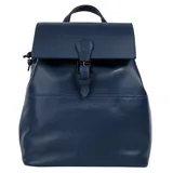 Cluty Cityrucksack, echt Leder, Made in Italy, blau