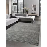 CARPETIA Teppich modern Wohnzimmerteppich Kurzflor Uni anthrazit grau meliert Größe 160x230 cm