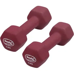 Kurzhantel BODY COACH "Neopren-Hantel für Fitness & Gymnastik", rot (bordeaux), Hanteln, rutschfest, eckige Form, vielseitig nutzbar