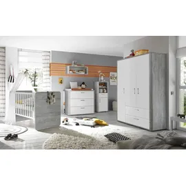 Mäusbacher Beistellschrank 55 x 128 x 41 cm Grau / Weiß