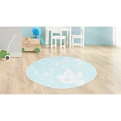 Kinderteppich ARTE ESPINA "Bambini 400", grün (mint), H:5mm Ø:160cm, Polyester, Teppiche, Fantasievoll bedruckter Kinderteppich, angenehme Haptik