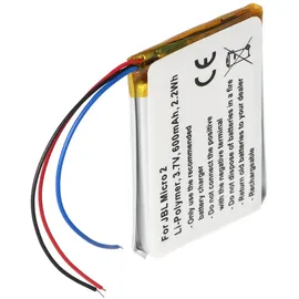 AccuCell Akku passend für JBL Micro Li-Polymer-Akku FT403048P 3,7V, 600mAh, 2,2Wh built-in ohne Werkzeug