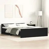 vidaXL Bettgestell ohne Matratze Schwarz Eichen-Optik 120x200 cm