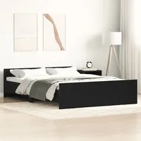 vidaXL Bettgestell ohne Matratze Schwarz Eichen-Optik 120x200 cm